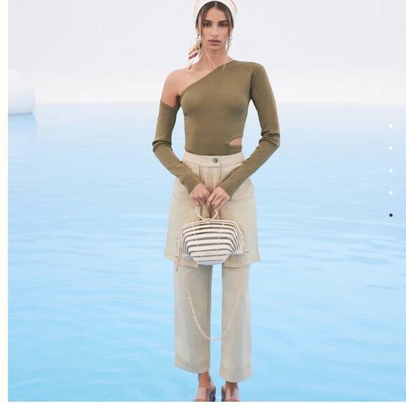 cult gaia topanga ivory wide leg oversized pockets cargo pants size medium - Picture 2 of 15